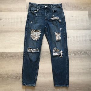 Top Shop Ripped Boyfriend Jeans
